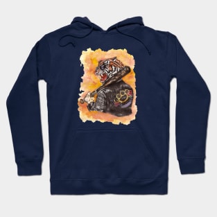 Cool daring brutal tiger print made in graphics and watercolor Hoodie